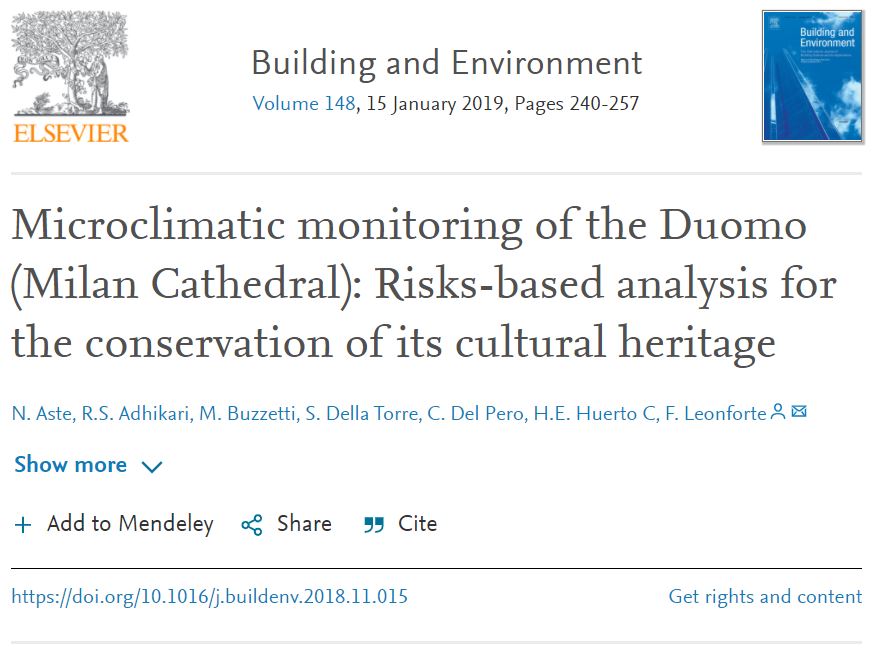 Microclimatic monitoring of the Duomo (Milan Cathedral): Risks-based analysis for the conservation of its cultural heritage